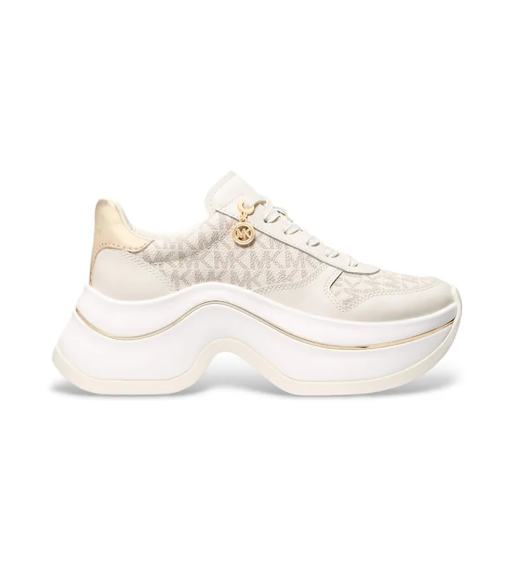Michael Kors para mujer. 43F5ARFS2L Zapatillas de Piel Arla beige (36), 5 a 8cm, Cordones, Casual