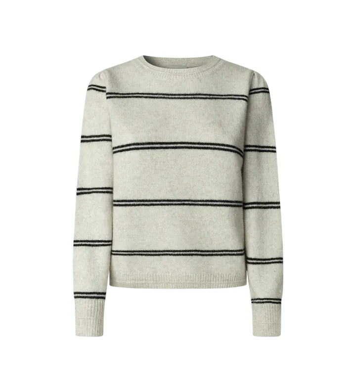 Pepe Jeans para mujer. PL7000044 Jersey Carmela Stripe blanco roto (L), Casual, Poliéster