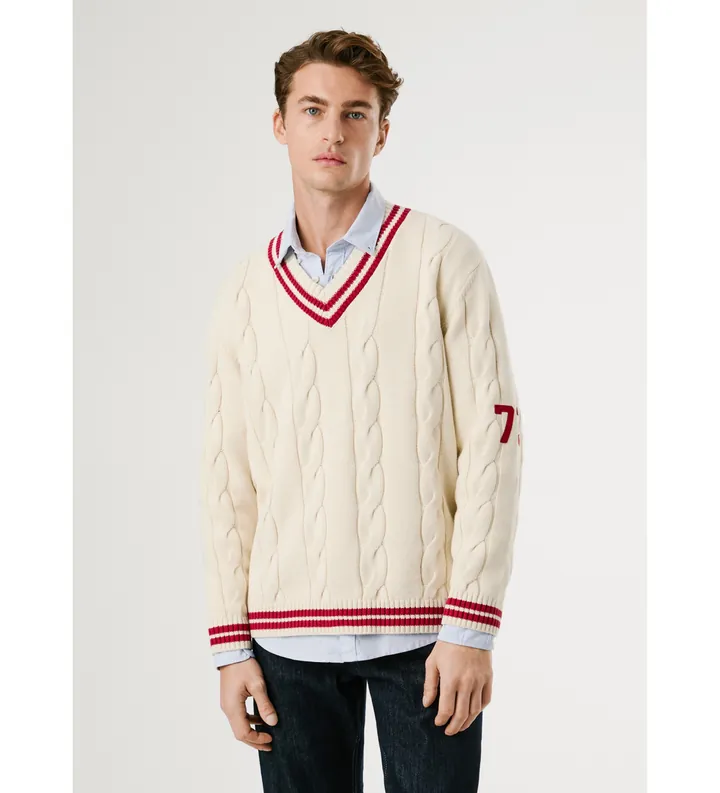 Pepe Jeans para hombre. PM7000021 Jersey Pace blanco (L), Casual, Algodón