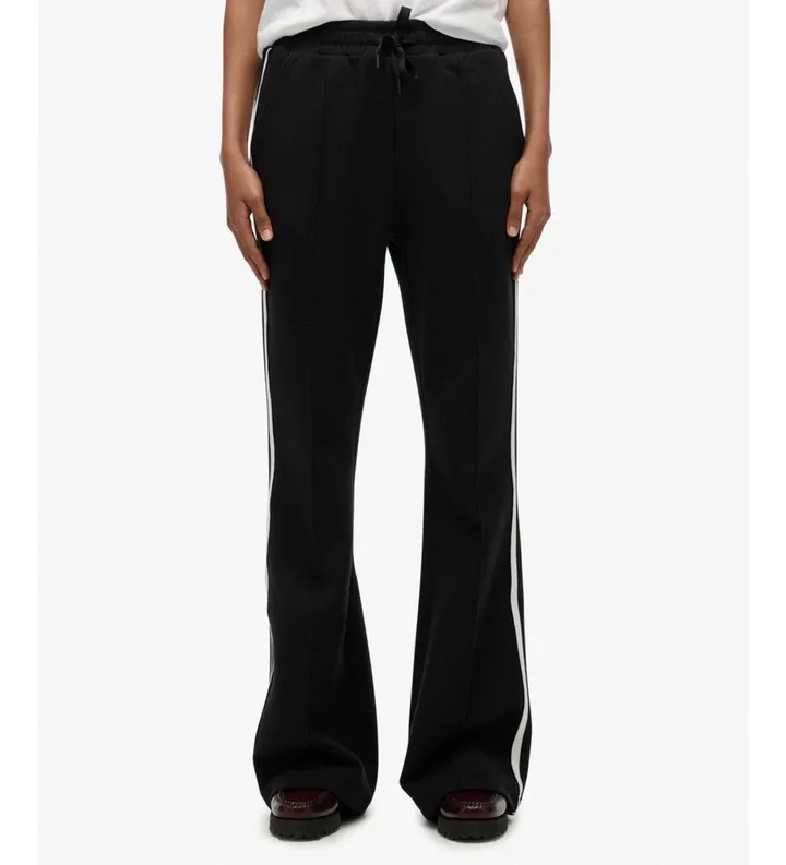Superdry para mujer. W7011224A Pantalón Jogger Studios Stripe Straight negro (L), Casual, Algodón