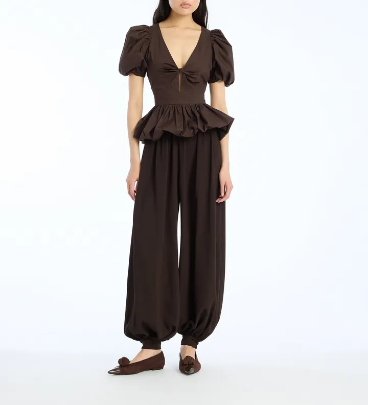 Rotate para mujer. 1151121667 Top Marie marrón (36), Casual, Manga corta, Algodón Orgánico, Sostenible