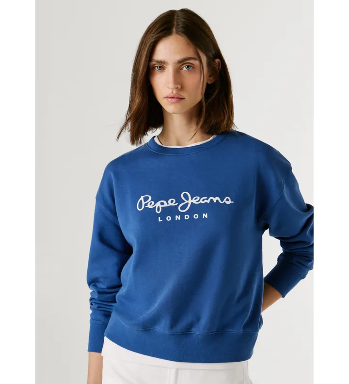 Pepe Jeans para mujer. PL5800072 Jersey Maty azul (L), Casual, Algodón