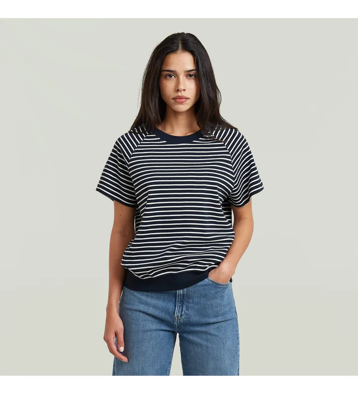 G-Star para mujer. D24512-D979-D517 Camiseta Raglan negro (32/32), Casual, Algodón, Manga corta