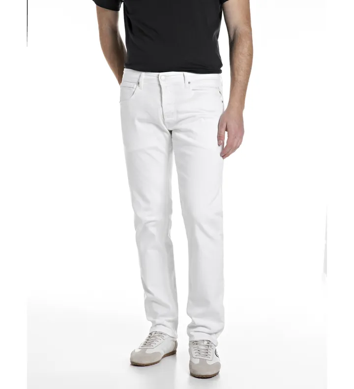 Replay para hombre. MA972.000.8488701 Jeans Grover Straight Fit blanco (30/32), Casual, Algodón