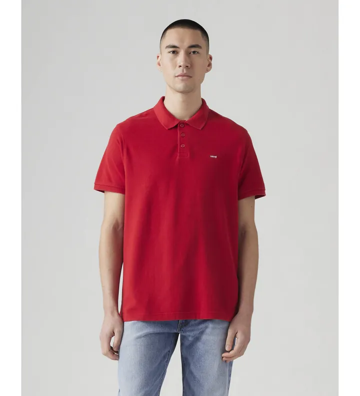 Levi's para hombre. 35883-0006 Polo Housemark rojo (L), Casual, Algodón, Manga corta