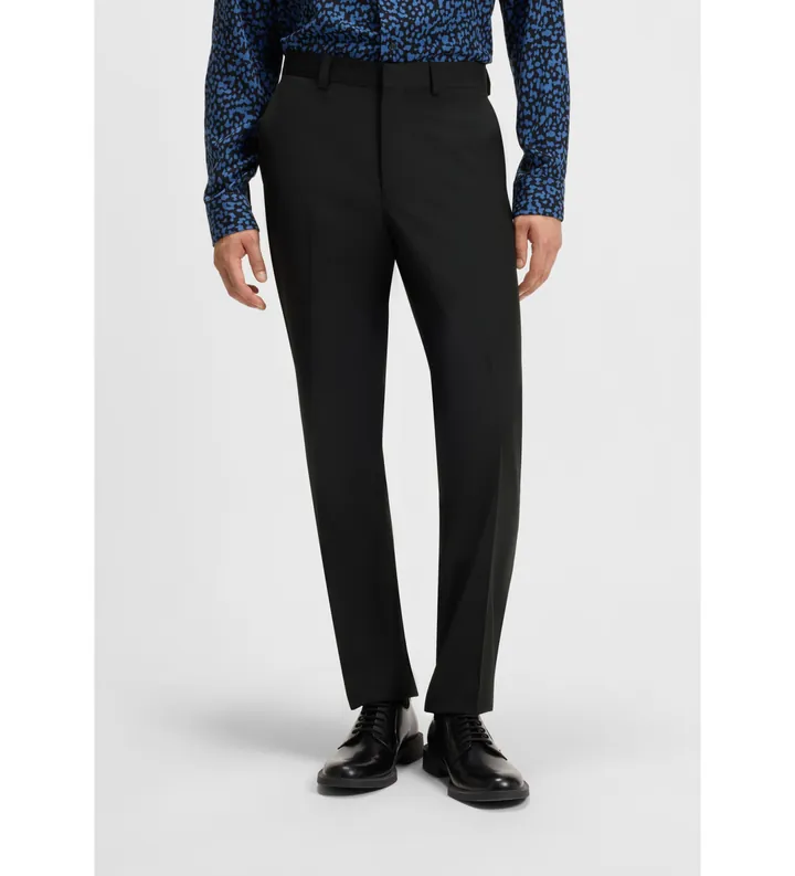 HUGO para hombre. 50540150 Pantalón Tom253X negro (46), Casual, Deportivo, Lana, Clásico