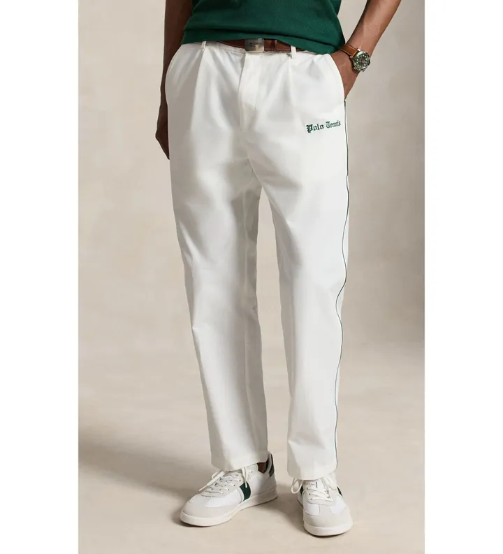 Polo Ralph Lauren para hombre. 710B19643001 Pantalón Oakfort de faya Classic Fit blanco (L), Casual, Algodón