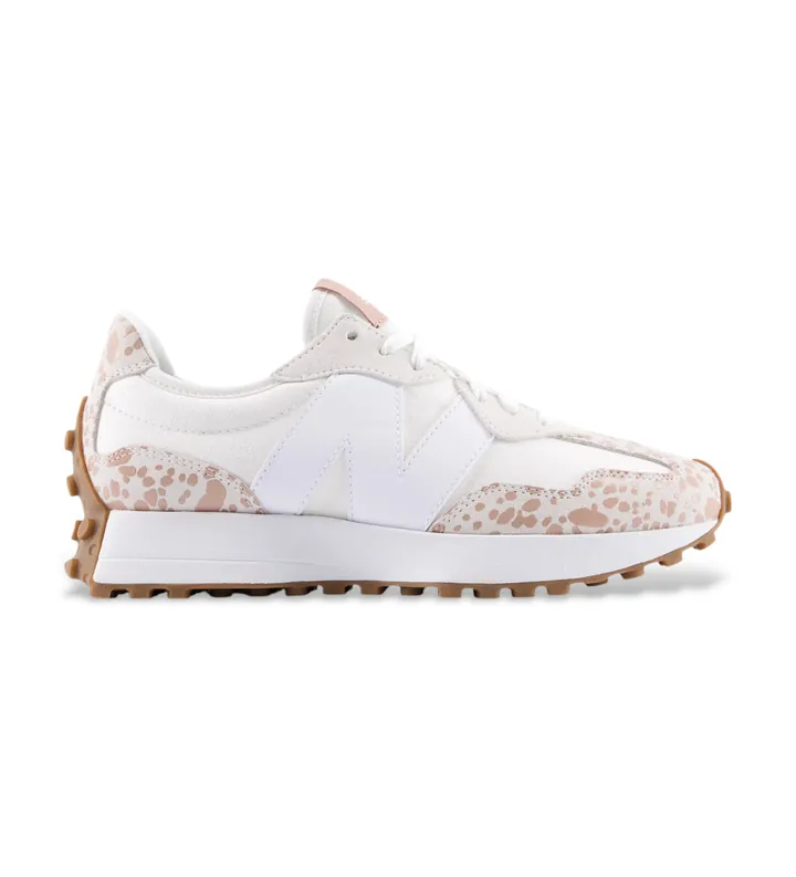 New Balance para mujer. W327V1_LI Zapatillas de piel 327 beige (37.5), Plano, Ante, Cordones, Casual