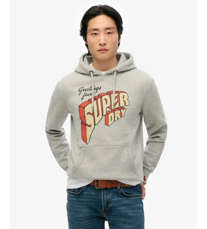 Superdry para hombre. M2014356A Sudadera con capucha North Cali gris (L), Casual, Algodón