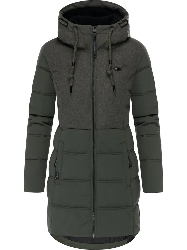 Ragwear Abrigo de invierno 'Ashani'  verde oscuro / negro