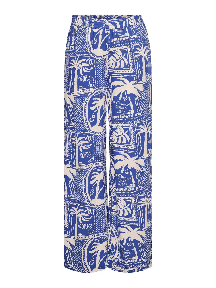 JDY Pantalón 'JDYSTAR SEZEN' genciana / blanco