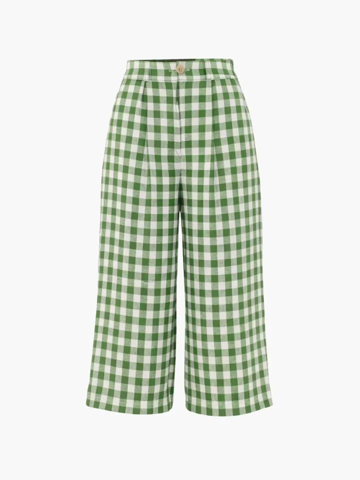 AmourLinen Pantalón tradicional 'Lydia' verde