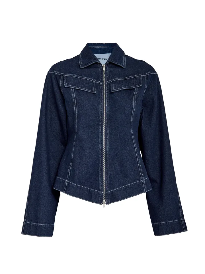 minus Chaqueta de entretiempo 'Minea' azul denim