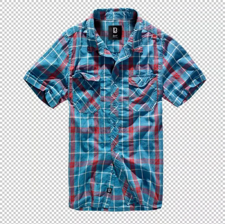 Brandit Camisa 'Roadstar'  azul ahumado / rojo fuego / blanco