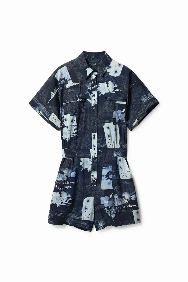 Desigual, Mono corto mapas, Azul, L