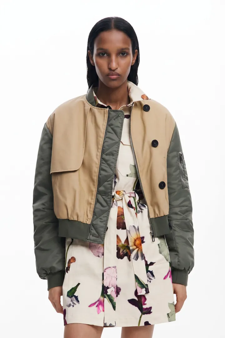 Desigual, Bomber combinada trench, MarróN, L
