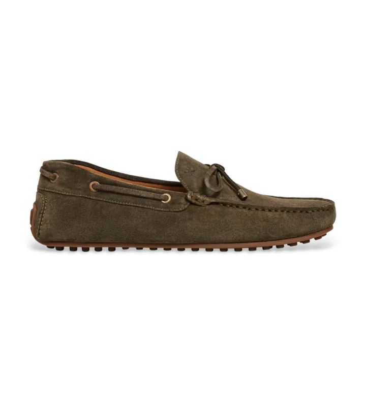 Hackett London para hombre. HMS200079 Mocasines de Piel Driver Laces marrón (43), Plano, Ninguno, Casual, Fiesta, Clásico