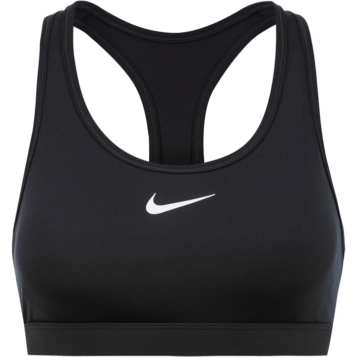 NIKE Sujetador deportivo 'SWOOSH'  negro / blanco