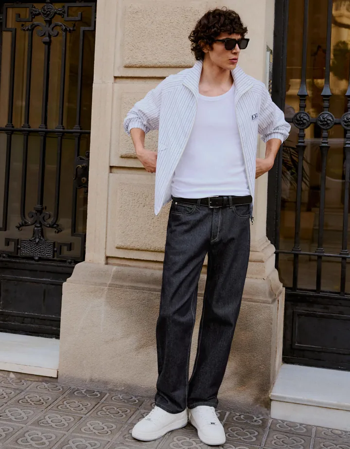 Bershka Jeans Straight Hombre 32 Marino