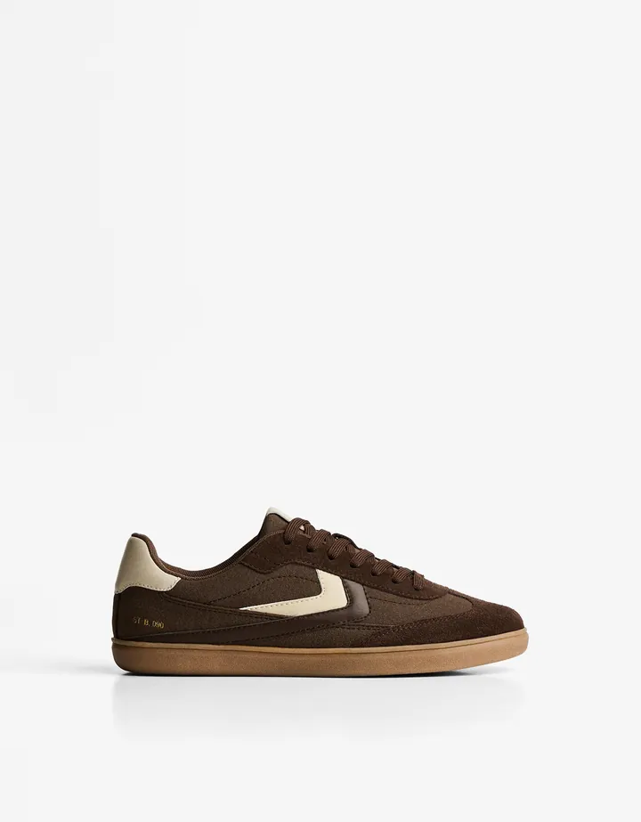 Bershka Zapatillas Retro Mujer 34 Marrón
