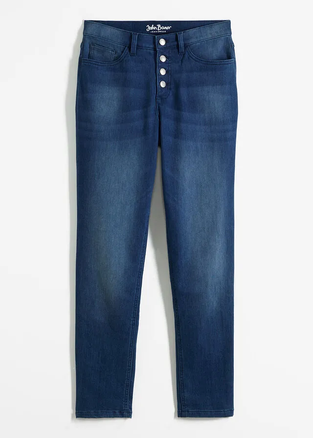 Vaqueros boyfriend térmicos, mid waist, con interior suave