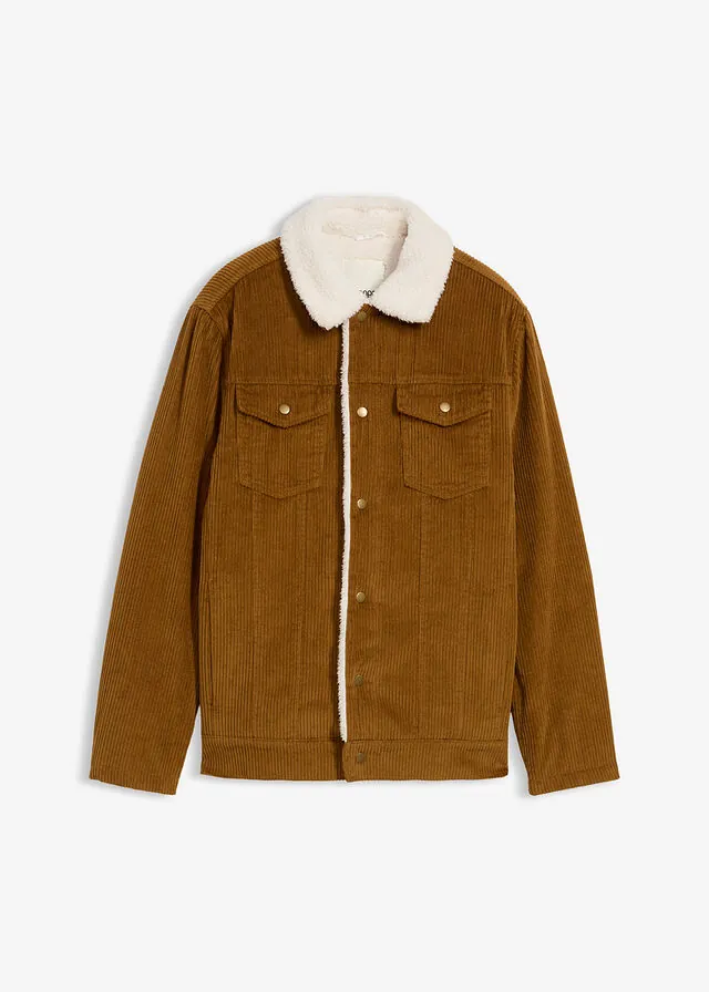 Chaqueta de pana con forro de peluche