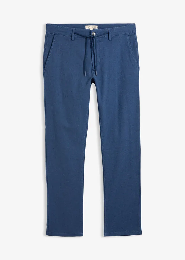 Pantalón tipo chino con cintura ajustable y corte regular/recto