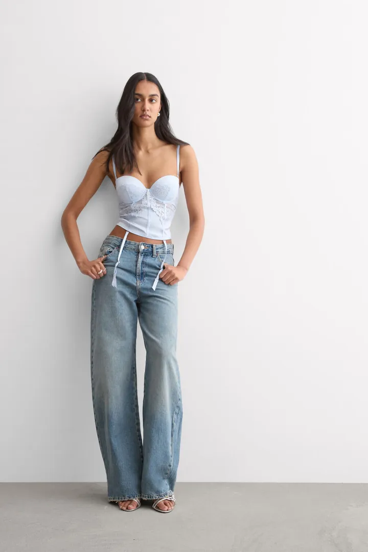 Intimissimi Corsé Anna Silky Flowers Mujer Azul Claro Tamaño 85