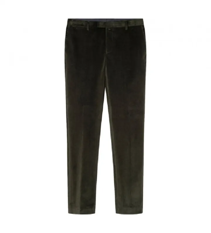 Hackett London para hombre. HM470475 Pantalón Cord verde (33/32), Casual, Algodón