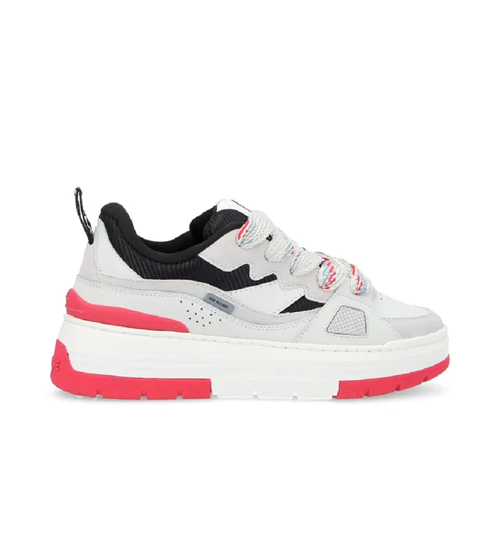 NO NAME para mujer. RNFCNR0 Zapatillas de piel Nollie con plataforma inspiradas en el Skate blanco (36), Plano, Cordones, Casual