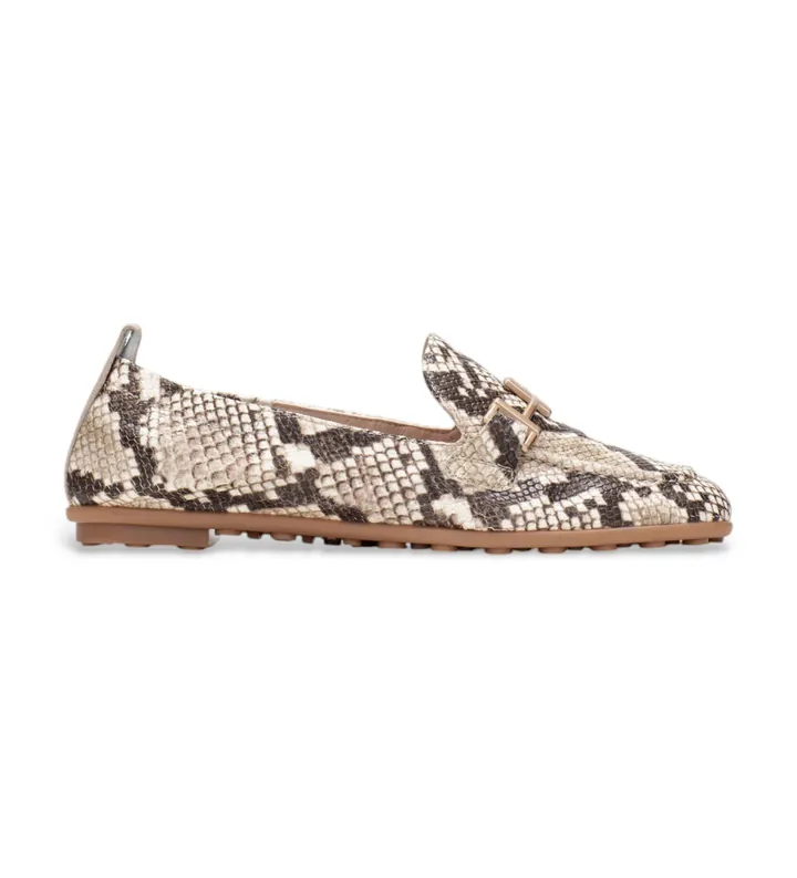 Hispanitas para mujer. HV254027 Bailarinas Bombay gris (36), Piel, Beige, Plano, Ninguno, Casual, Animal print