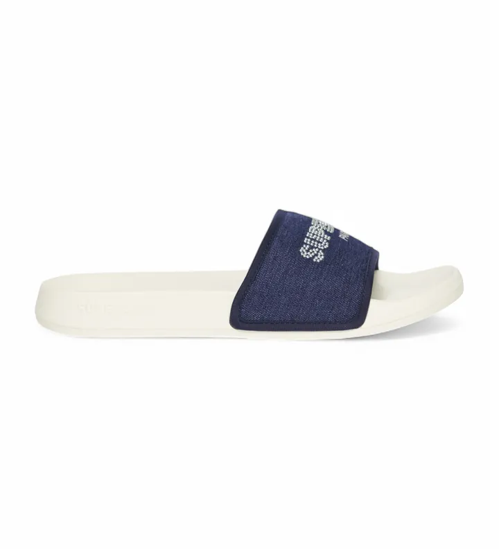 Superdry para mujer. WF310238A Chanclas con strass Luxe blanco, marino (36/37), Plano, Ninguno, Casual, Beachwear