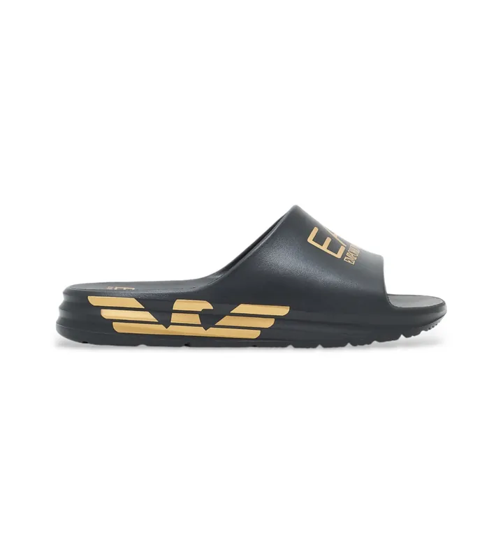 EA7 para hombre. 7X000356_AF18618 Chanclas Crusher Distance negro (39), Plano, Ninguno, Beachwear