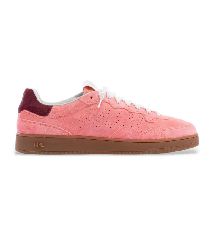 P448 para hombre. S25VERT2 Zapatillas de Piel Vert rosa (41), Plano, Cordones, Casual