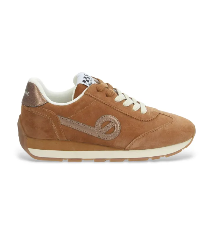 NO NAME para mujer. KNHRVS0 Zapatillas City Run Jogger marrón (37), Piel, Plano, Cordones, Casual, Poliéster reciclado