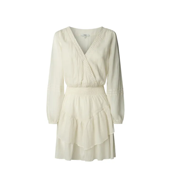 Pepe Jeans para mujer. PL9537702 Vestido Lorenza blanco (L), Casual, Algodón, Manga larga