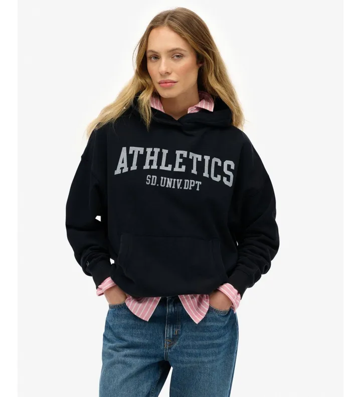 Superdry para mujer. W2012430A Sudadera Athletic Essentials Relaxed marino (L), Casual, Algodón