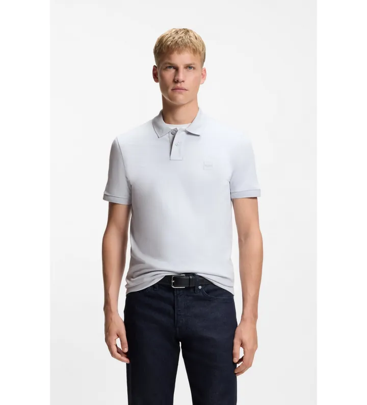 BOSS para hombre. 50507803 Polo Passenger gris claro (L), Casual, Algodón, Manga corta