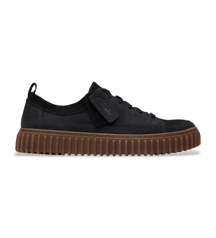 Clarks para hombre. 26183470 Zapatillas de piel Torhill Lanegro (42.5), Plano, Cordones, Casual
