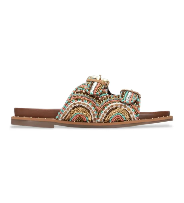 Carmela para mujer. 16320002-CORAL Sandalias 163200 multicolor (36), Tela, Plano, Ninguno, Casual