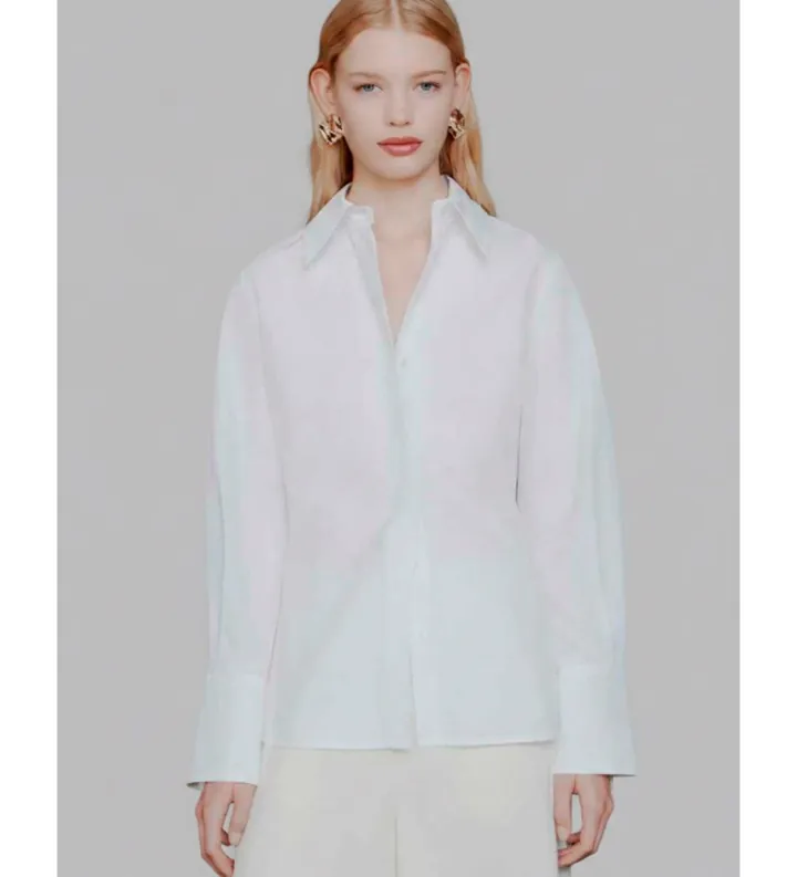 Marella para mujer. 2613111043200 Camisa Mltlegume blanco (38), Casual, Algodón, Manga larga