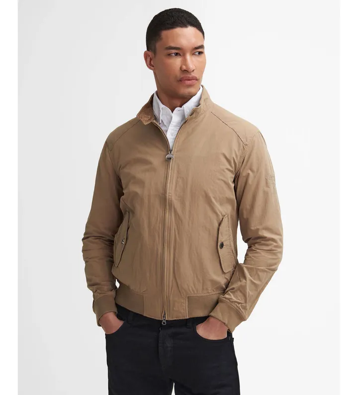 Barbour international para hombre. MCA0427 Chaqueta Harrington marrón (L), Casual, Poliamida