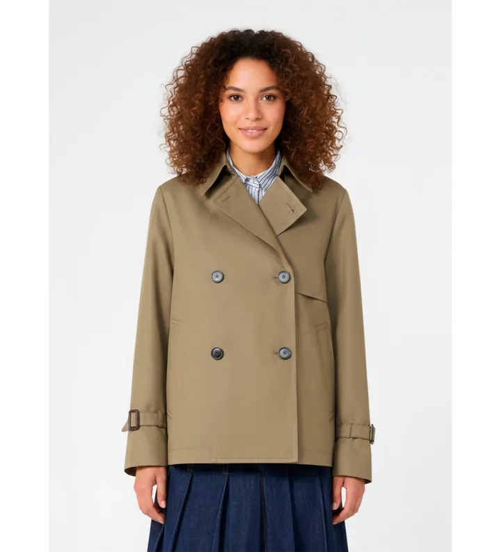 Weekend Max Mara para mujer. 2615021051600 Gabardina Biglia marrón verdoso (44), Casual, Verde, Algodón
