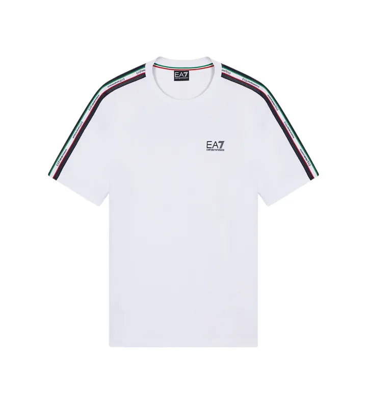 EA7 para hombre. 7M001861_AF12503 Camiseta Italian Spirit blanco (L), Casual, Deportivo, Algodón, Manga corta