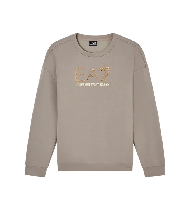 EA7 para mujer. 7W001488_AF24375 Sudadera Logo Series gris (L), Casual, Modal, Manga larga