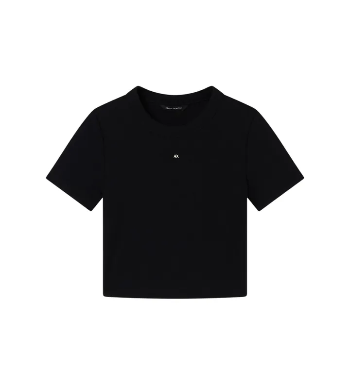 A|X Armani Exchange para mujer. XW001833AF18852UC001 Camiseta Design negro (L), Casual, Poliéster, Manga corta