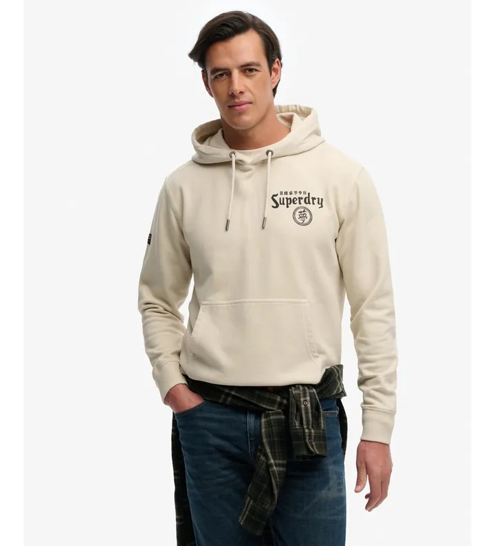 Superdry para hombre. M2014485A Sudadera Tokyo Narrative Loose beige (L), Casual, Algodón