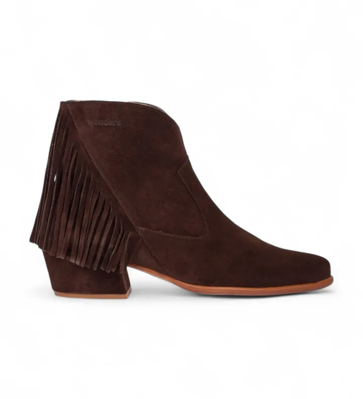 Wonders para mujer. D-2005_5080_9332 Botines de Piel Fei 05 marrón (37), 3 a 5cm, Serraje, Cremallera, Casual