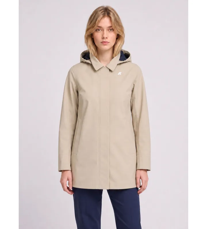 K-way para mujer. K2148BW Chaqueta Mathy Bonded beige (L), Casual, Nylon