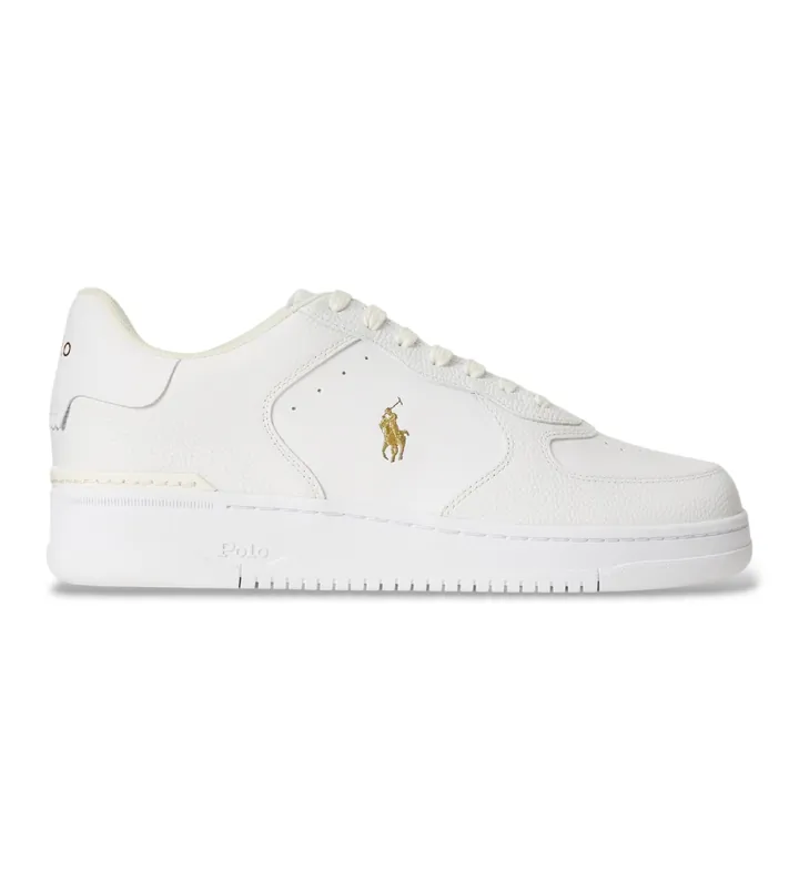 Polo Ralph Lauren para hombre. 809967888001 Zapatillas Basic blanco (41), Piel, Plano, Cordones, Casual